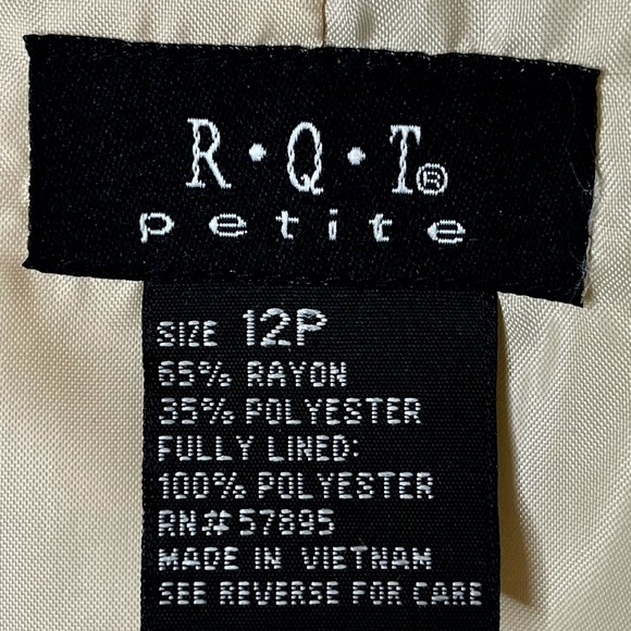 RQT Blazer Cream Tan Tiger Stripe Sz 10 Petite - Picture 8 of 12